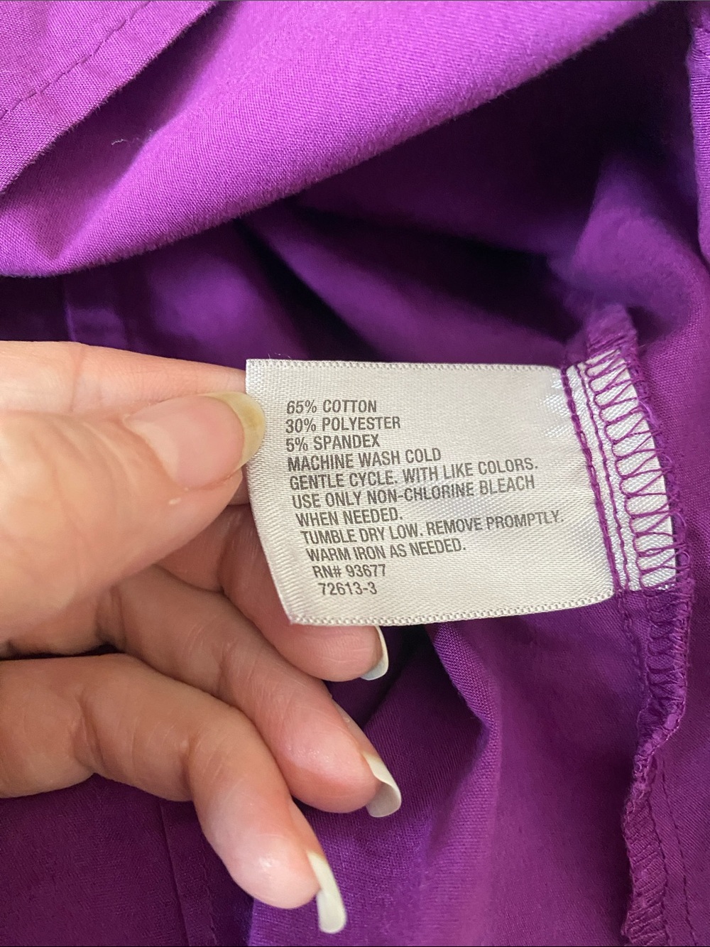 Worthington Stretch Purple Short Sleeve Button Down Blouse Top XL - Picture 6 of 6